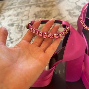 Versace
Medusa Aevitas Satin Crystal-Embellished Platform Sandals